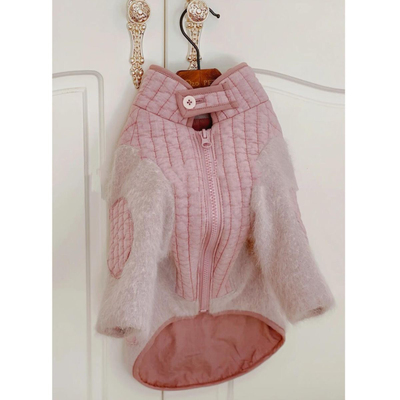 宠物冬装狗狗秋冬外套加绒加厚衣服猫咪泰迪约克夏粉色毛绒外套