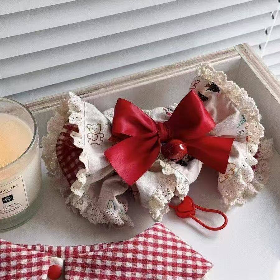 透气通风耳套狗狗美卡查理王史宾格耳花头花可爱拍照