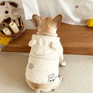 法斗冬装棉马甲2025秋冬新款法斗巴哥恶霸犬韩版保暖背心连帽马甲