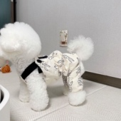 比熊奶狗猫衣服新款 宠物背带裤 马尔济斯约克夏情侣套装