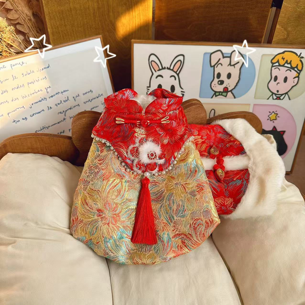 狗狗唐装秋冬加厚保暖宠物衣服过新年泰迪比熊中式汉服猫咪拜年服,宠物/宠物食品及用品,狗宠物服装/雨衣,淘宝优惠券,粉丝福利购,淘宝优惠卷