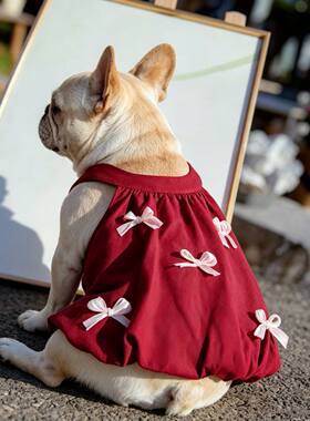 宠物衣服法斗新款无袖背公主裙柴犬恶霸胖狗衣服小众韩系裙子