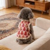 宠物衣服拜年服唐装 国风旗袍加厚保暖棉衣泰迪比熊雪纳瑞 狗狗唐装