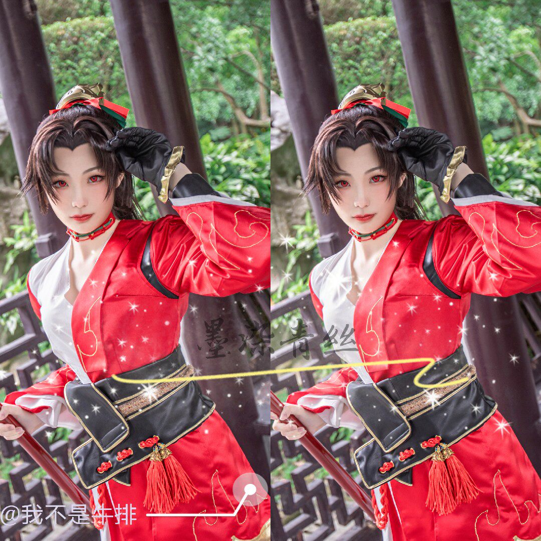 墨染青丝假发定制cosplay王者荣耀新英雄云缨高马尾假发定做假毛