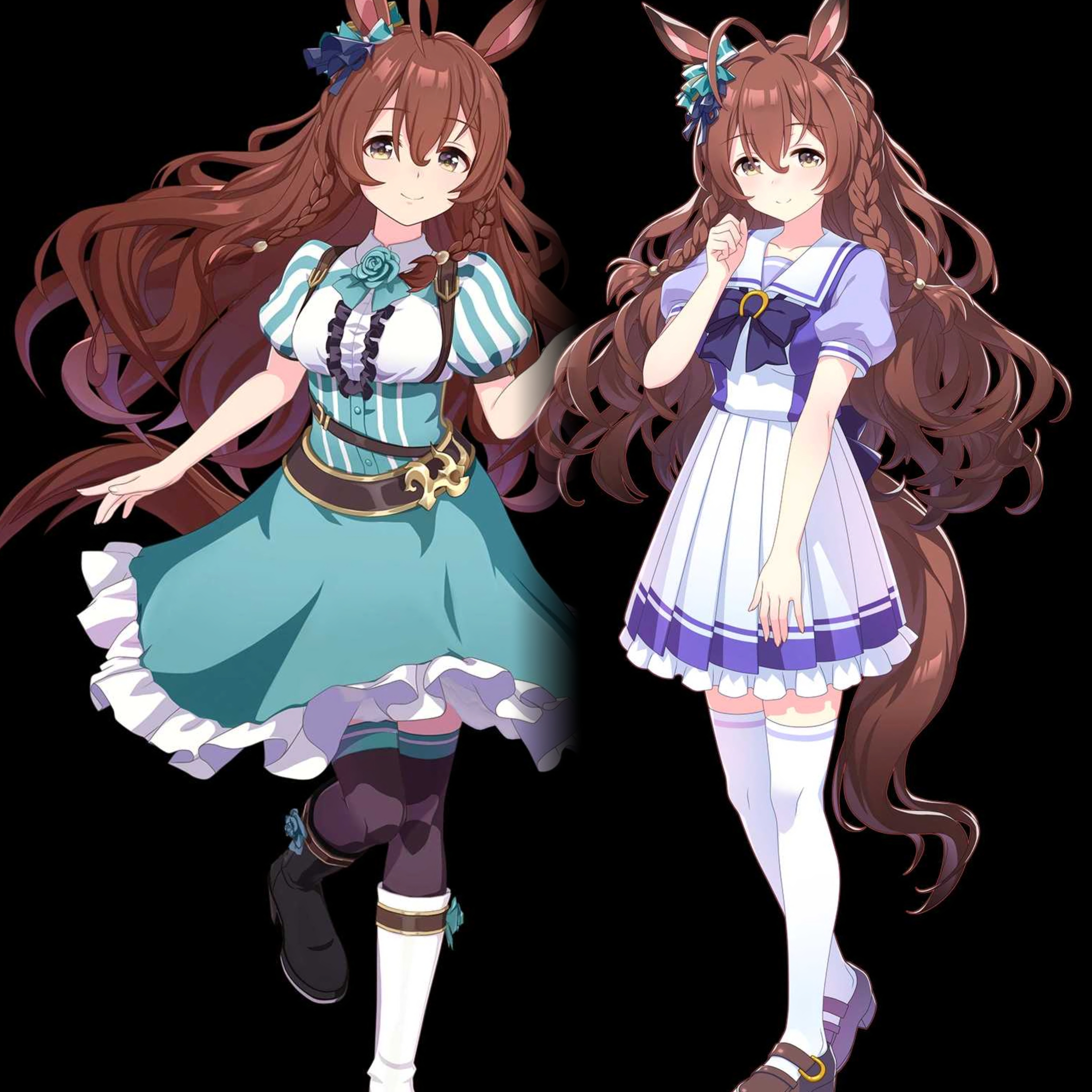 墨染青丝假发定制目白光明cos假发 赛马娘假毛来图定做各种假毛