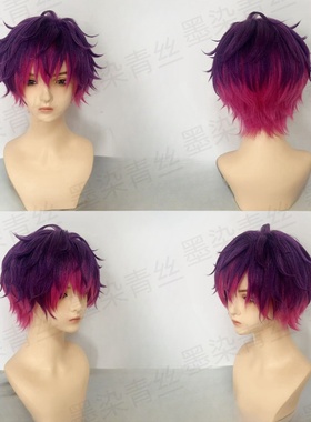 墨染青丝假发定制vtuber 彩虹社 虚拟主播 Uki Violeta cos假发