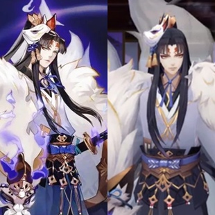 墨染青丝假发定制阴阳师玉藻前净魂狐cos假发一件起定做假毛