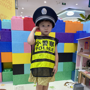 儿童角色扮演小警察交警马甲小医生消防员哪吒衣服节日表演服套装