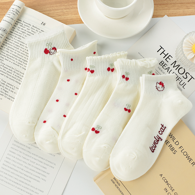 白色袜子女短袜ins潮夏季薄款纯棉可爱少女日系浅口百搭船袜短筒