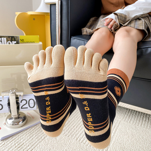 五指袜子女ins潮中筒袜秋冬棉袜透气网红分趾袜可爱百搭冬季长袜