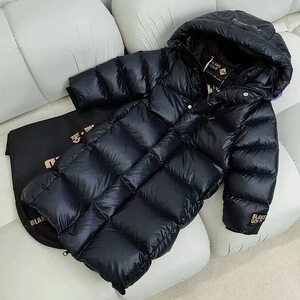 商场同款2024黑金长款儿童羽绒服加厚男女童外套连帽黑科技羽绒服