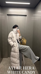 HERA家2025新款冬季长款新国标羽绒服女过膝加厚保暖90白鸭绒外套