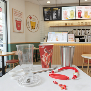 适配瑞幸魔道祖师联名pp杯改造全套304不锈钢内胆亚克力外壳吸管