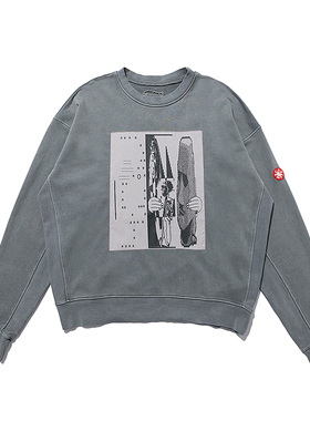 CAVEMPT新款日系复古CAV EMPT CE卫衣印花水洗做旧长袖男女情侣装