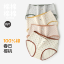 短裤 有内女士内裤 女纯棉抗菌裆100%全棉女生田园风蕾丝边2025新款