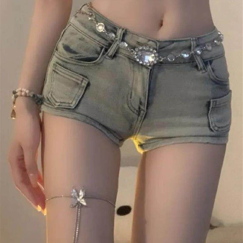 美式辣妹复古高腰牛仔超短裤2026春夏季新款修身显瘦包臀阔腿热裤