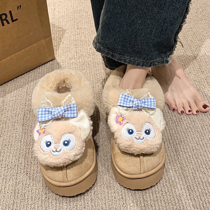 小萌神可爱气质玲娜贝儿棉鞋女秋冬季外穿保暖加绒软厚底雪地靴