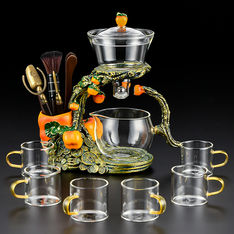 磁吸出水耐高温加厚玻璃茶具