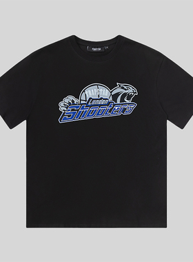 潮牌Trapstar夏季休闲字母豹头印花宽松纯棉圆领短袖T恤男女同款