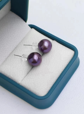 10-11mm紫色耳钉ESA608