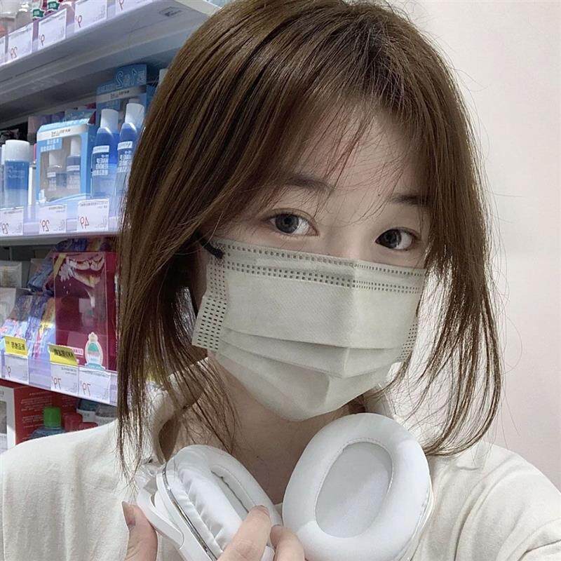 新款韩系学院风莫兰迪口罩女高颜值一次性独立包装三层透气款口罩