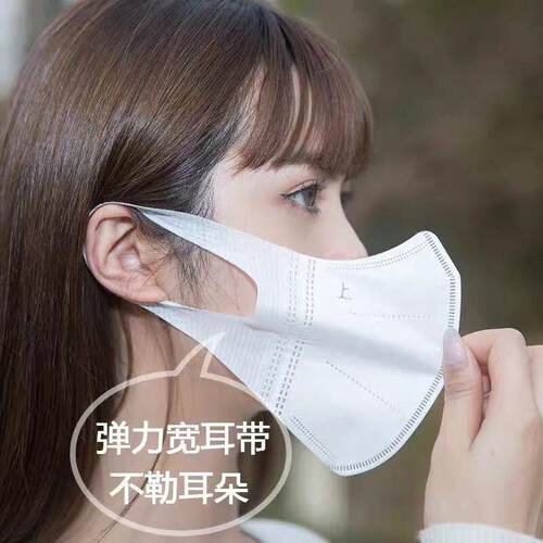 口罩3d立体一次性三层防护男女高颜值夏季防晒薄款透气黑白色口罩