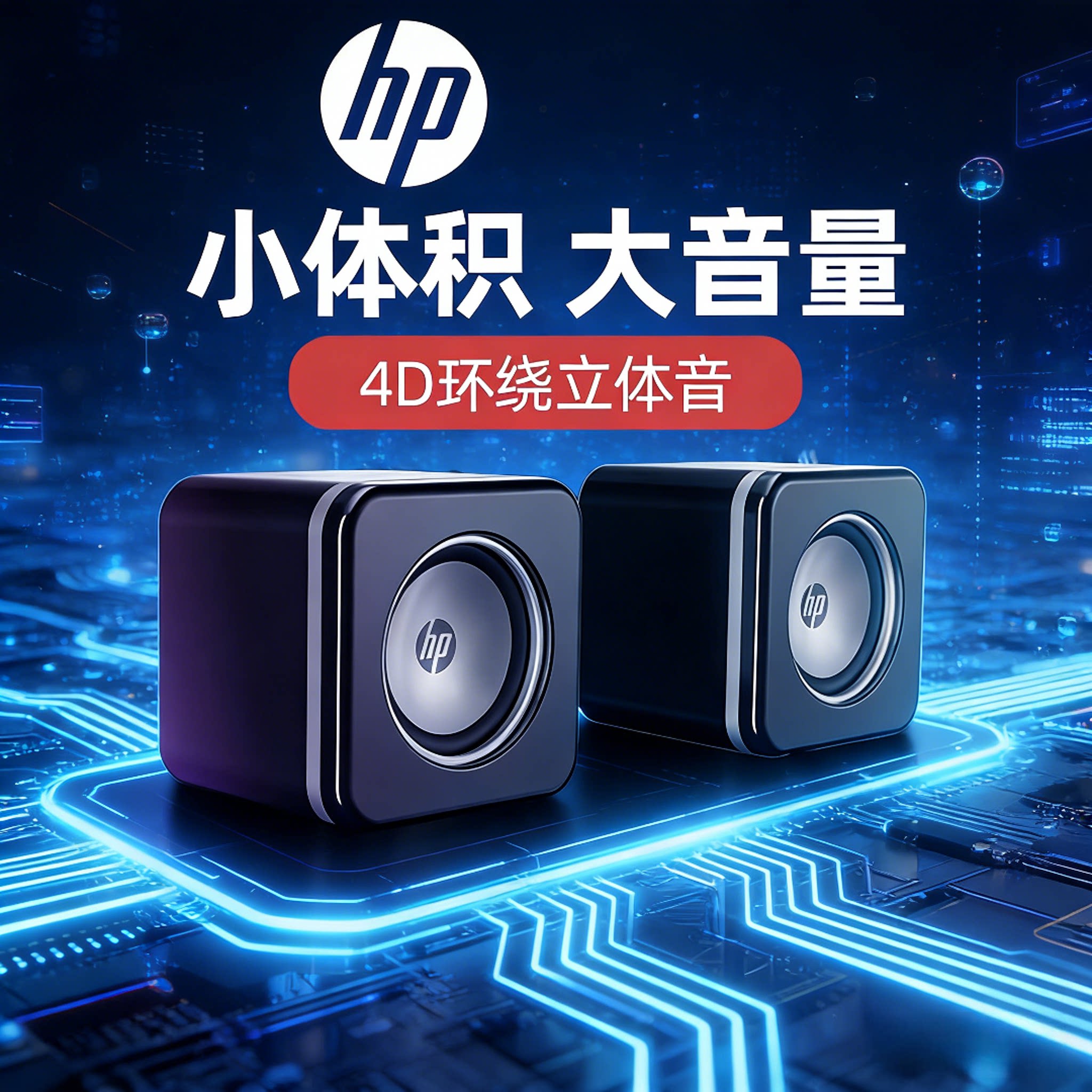 HP惠普电脑音响台式家用有线迷你小音箱桌面低音炮多媒体喇叭高音