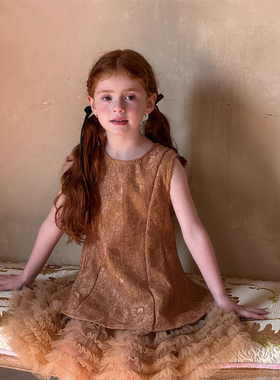 春夏新品儿童女童中小童无袖蕾丝蓬蓬短裙TU TU连衣裙