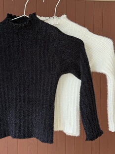 【加厚半高领】女童毛衣 纯色半高领软糯打底衫 仿貂绒毛衣