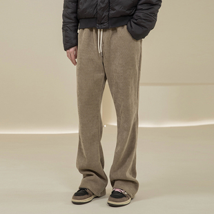 烦恼的Octopusl秋冬直筒微喇简约cleanfit长裤宽松垂感加绒裤子男