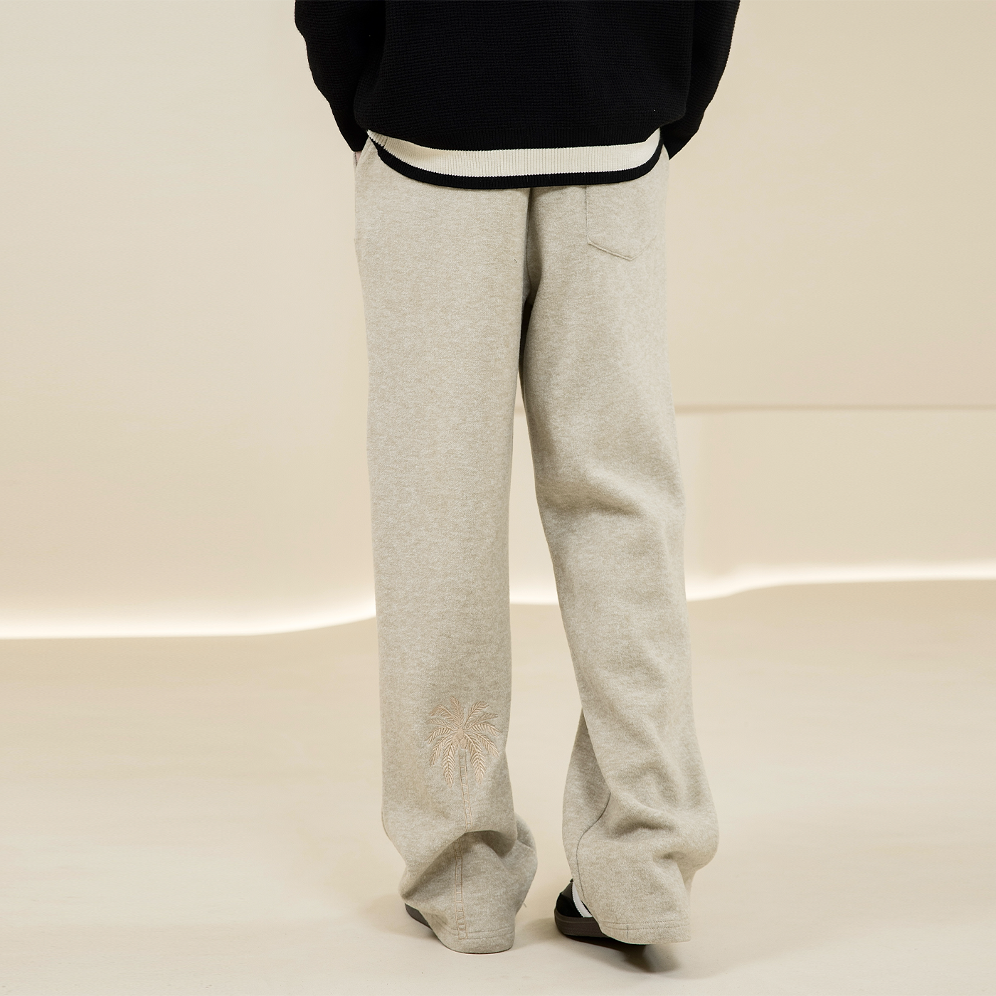 烦恼的Octopusl美式椰树刺绣长裤