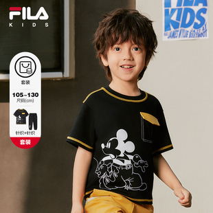 【套装】FILA X 迪士尼联名儿童短袖长裤2026夏新款男小童两件套