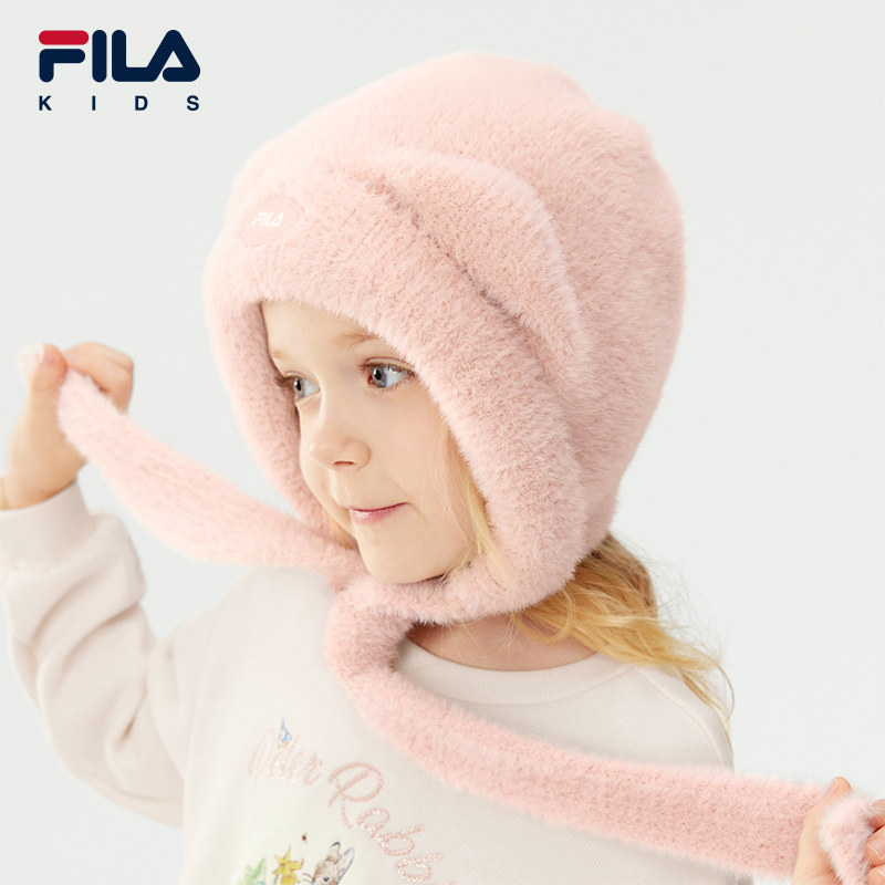 FILA斐乐儿童帽子2025年冬季新款女童小童休闲户外保暖针织雪