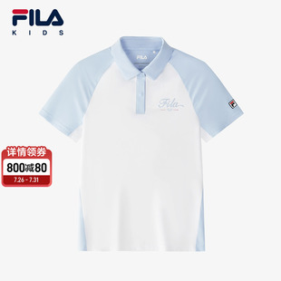 POLO衫 FILA斐乐童装 短袖 儿童t恤2025夏季 中大童网球运动上衣 新款