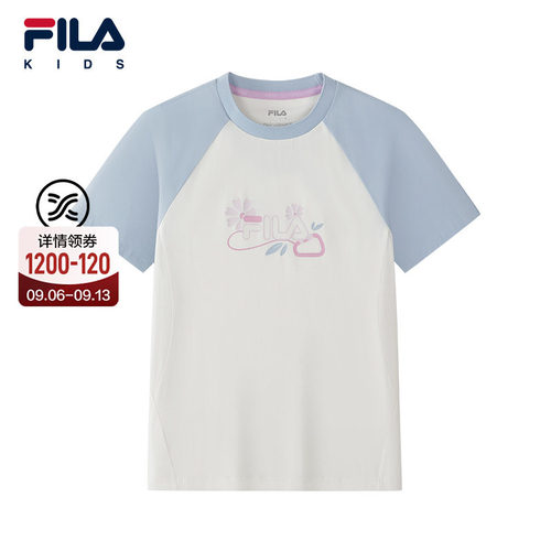 凉感功能|FILA斐乐儿童童装短袖T恤2026秋季新款女中大童上衣