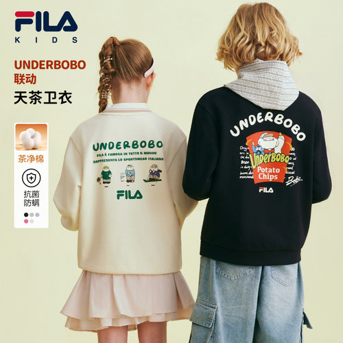 天茶卫衣|FILA斐乐儿童童装卫衣2026秋季新款男女童圆领套头衫