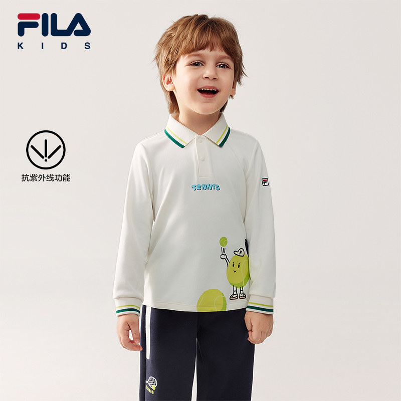 【抗紫外线】FILA斐乐儿童童装长袖2026年春季新款男童小童POLO衫,童装/婴儿装/亲子装,T恤,淘宝优惠券,粉丝福利购,淘宝优惠卷