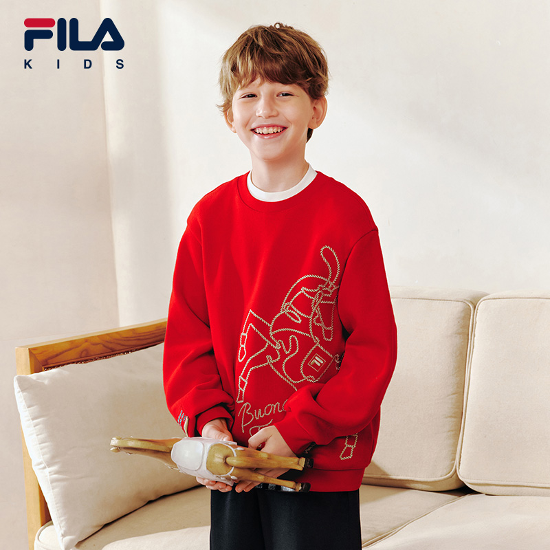 FILA斐乐中大童套头卫衣
