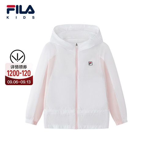抗紫外线|FILA斐乐儿童童装防晒服2026秋季新款女小童梭织外套
