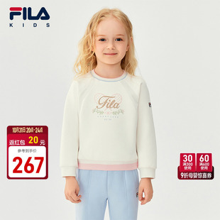 女童小童宽松套头运动上衣 新款 FILA斐乐儿童童装 卫衣2025年冬季
