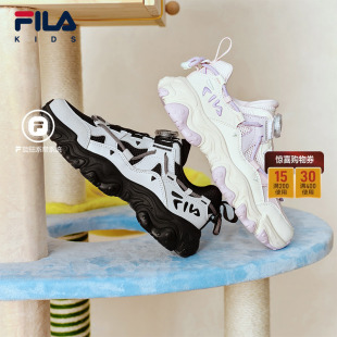 FILA斐乐儿童童鞋跑步鞋2026新款男女童中大童运动鞋子旋钮扣猫爪