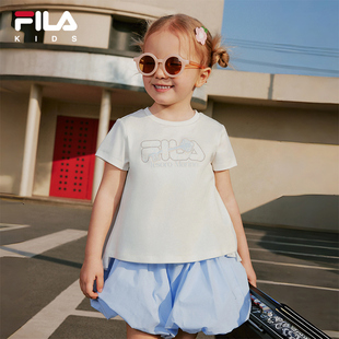 新款 T恤2026年夏季 女小童休闲圆领套头上衣 短袖 FILA斐乐儿童童装