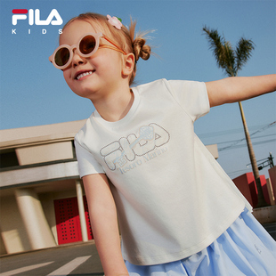 新款 T恤2026年夏季 女小童休闲圆领套头上衣 短袖 FILA斐乐儿童童装