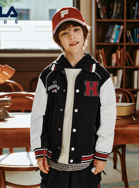 FILA X HARVARD哈佛联名儿童外套男童2025秋季中大童学院风棒球服