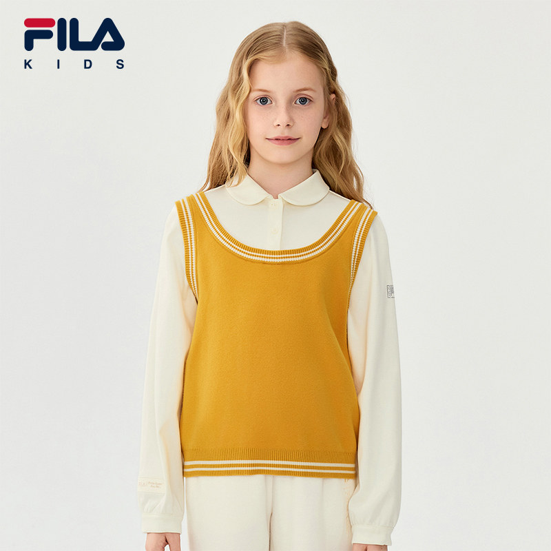 FILA X 彼得兔联名儿童长袖T恤女童2025冬季新款中大童假两件上衣,童装/婴儿装/亲子装,T恤,淘宝优惠券,粉丝福利购,淘宝优惠卷