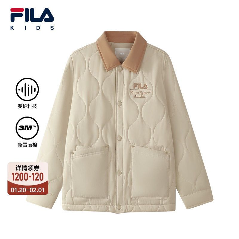 FILA X 彼得兔联名儿童棉服2025冬季男女童中大童防水外套巴恩风,童装/婴儿装/亲子装,棉袄/棉服,淘宝优惠券,粉丝福利购,淘宝优惠卷