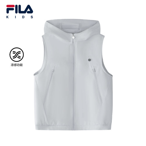 FILA斐乐男中大童梭织马甲