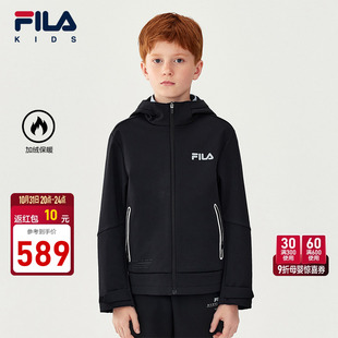 男童中大童加绒保暖卫衣外套 新款 FILA斐乐儿童童装 外套2025年冬季
