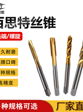 百斯特先端螺旋丝锥不锈钢机用攻牙镀钛丝攻Mm2.5346810BEST镀钛