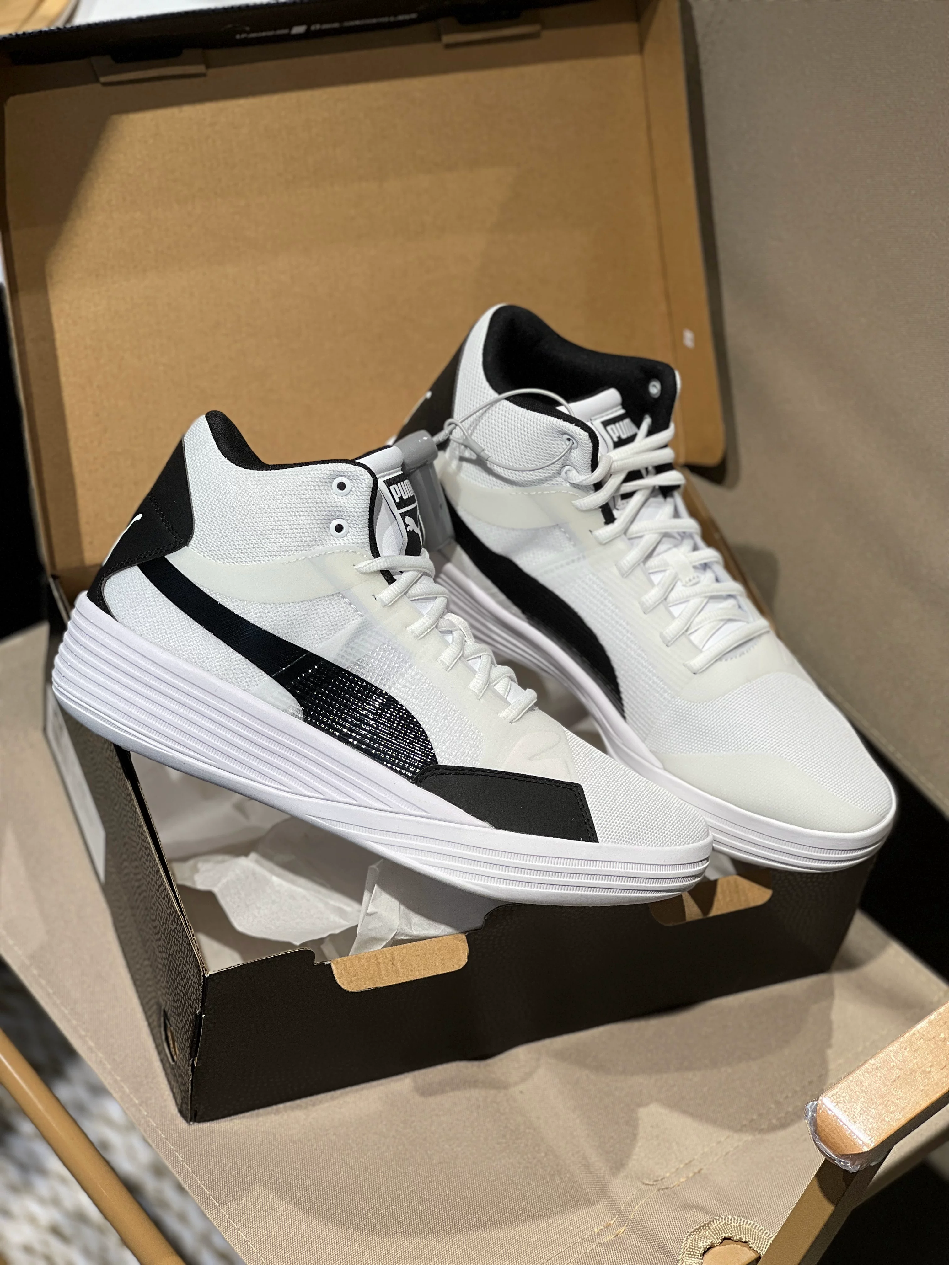 PUMA Clyde ALL-PRO мужские противоизносостойкие амортизационные кроссовки для баскетбола средней высоты 195512